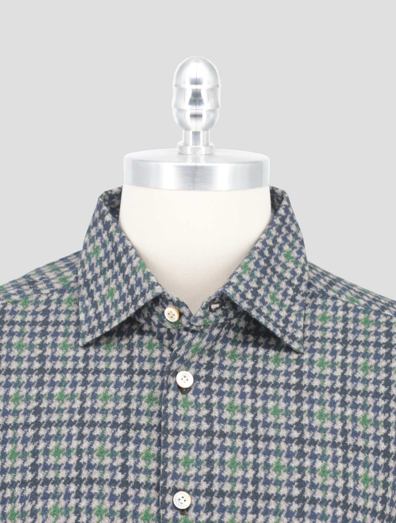 Kiton Blue Gray Cotton Shirt