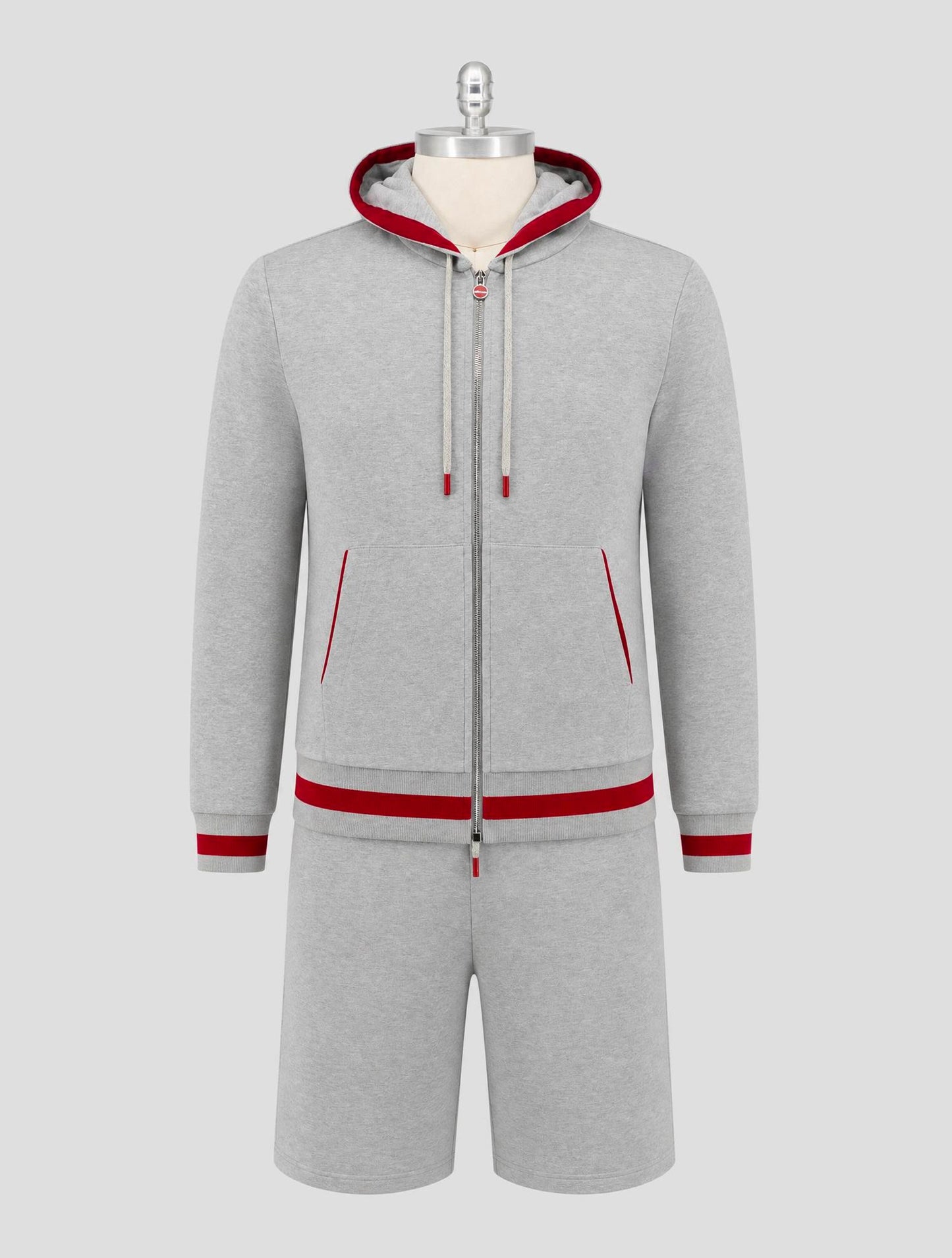 Kiton Gray Cotton Tracksuit Short Pants