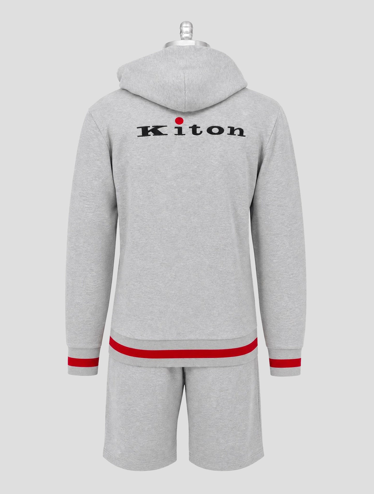 Kiton Gray Cotton Tracksuit Short Pants