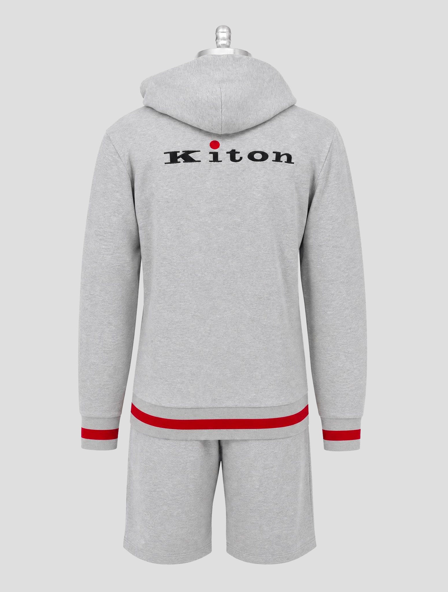 Kiton Gray Cotton Tracksuit Short Pants