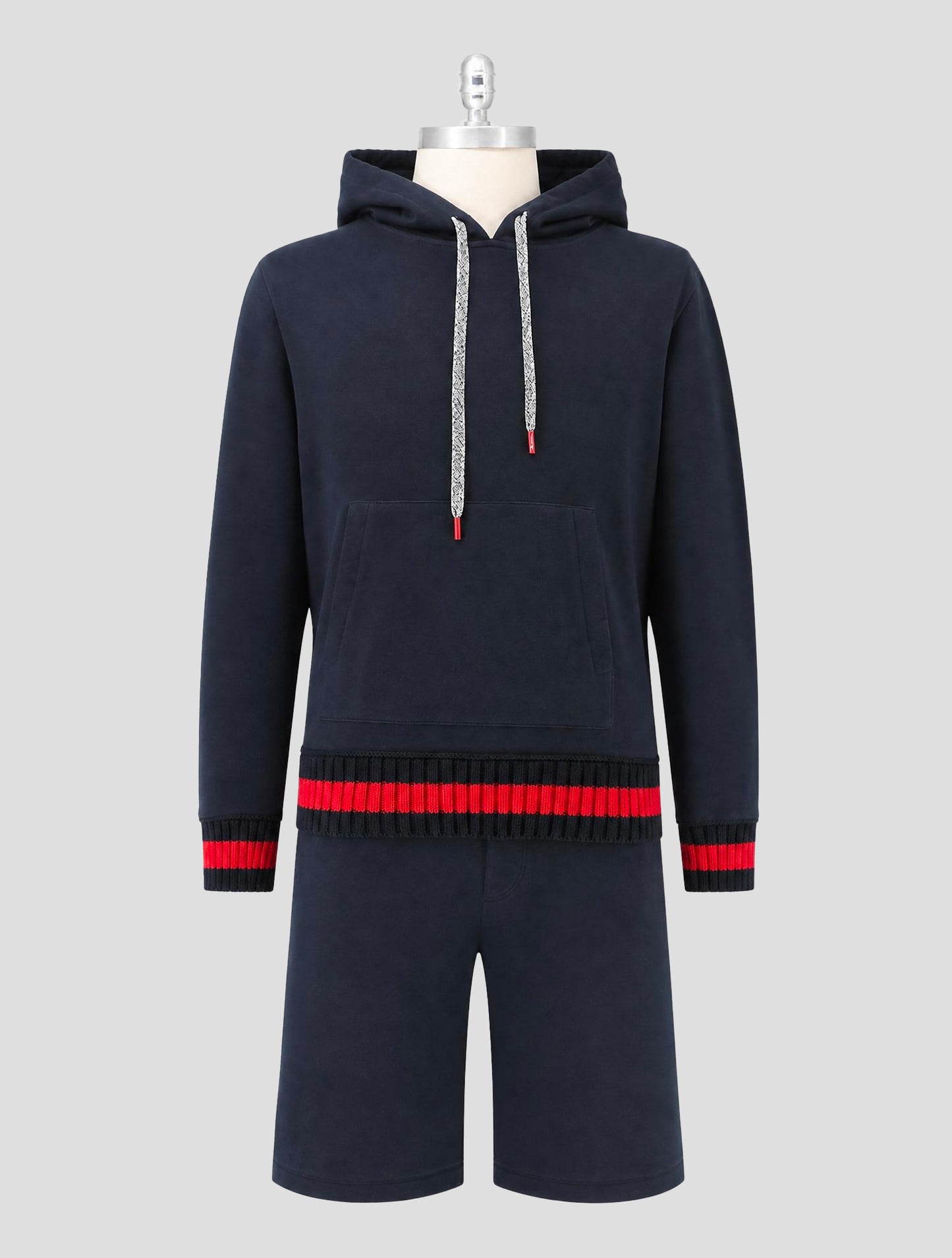 Kiton Blue Cotton Tracksuit Short Pants