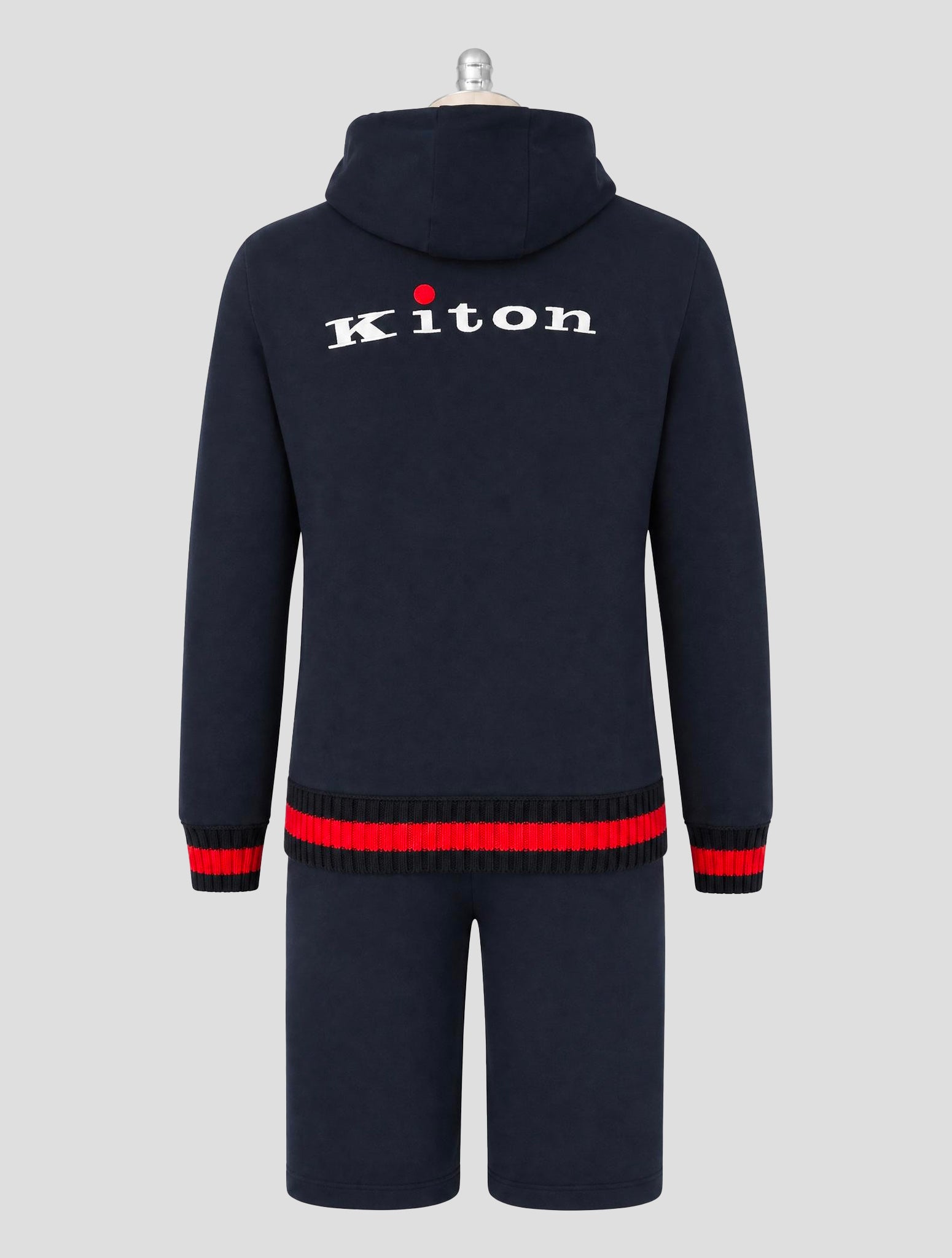 Kiton Blue Cotton Tracksuit Short Pants