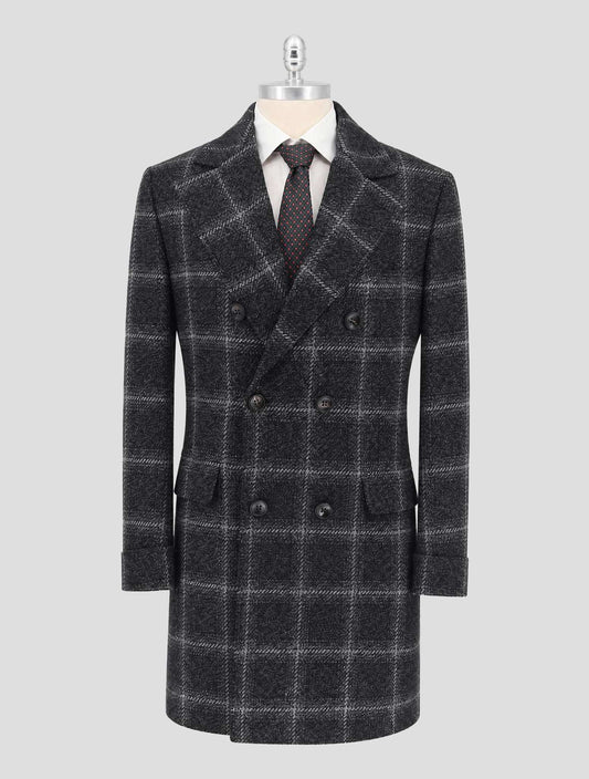 Kiton Gray Cashmere Overcoat Double Breasted