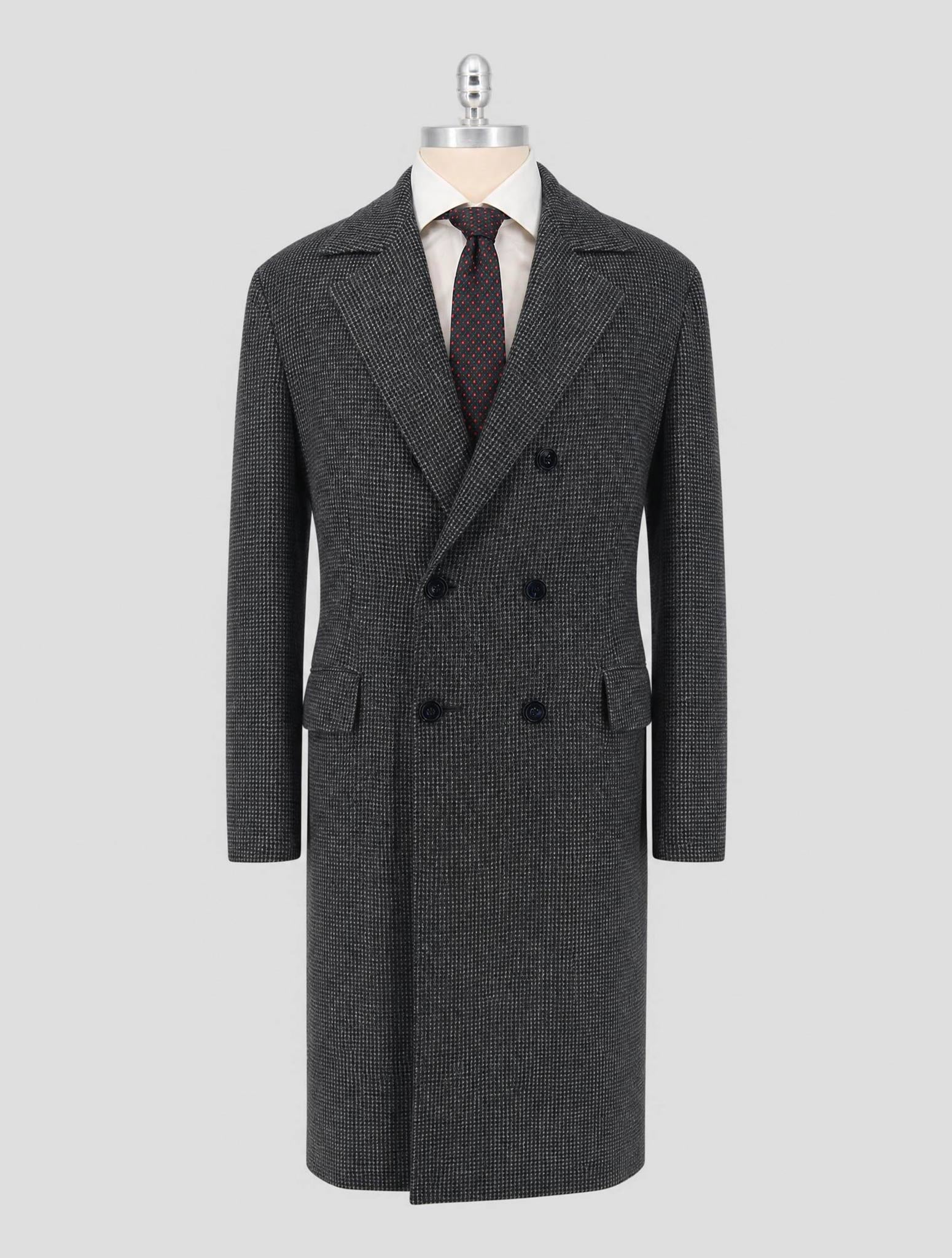 Kiton Gray White Cashmere Overcoat