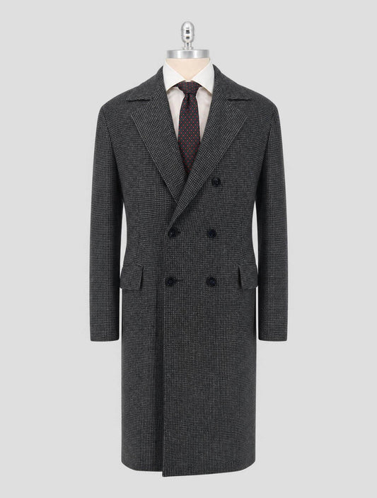 Kiton Gray White Cashmere Overcoat