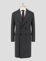 Kiton Gray White Cashmere Overcoat