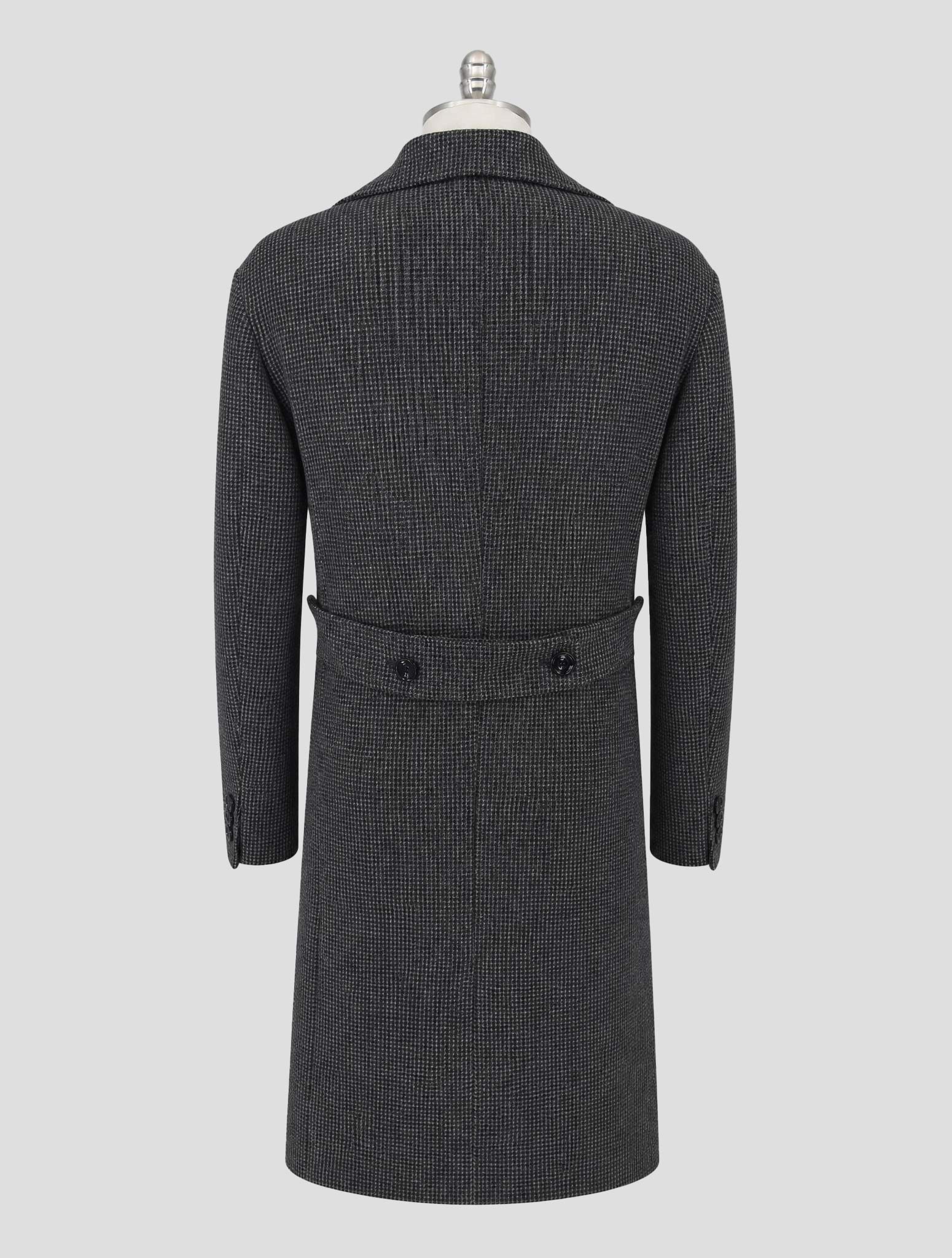 Kiton Gray White Cashmere Overcoat