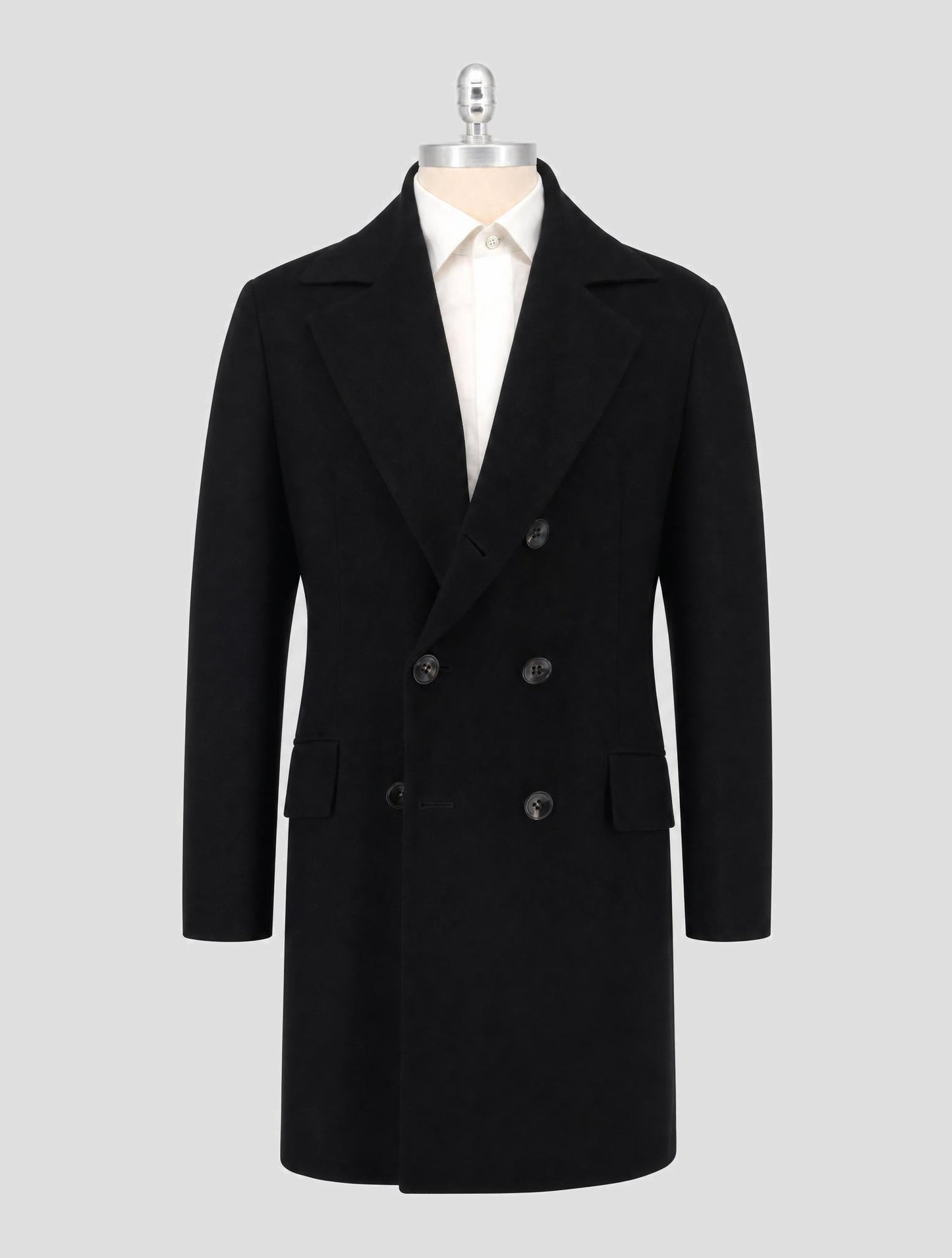 Kiton Black Cashmere Vicuna Overcoat