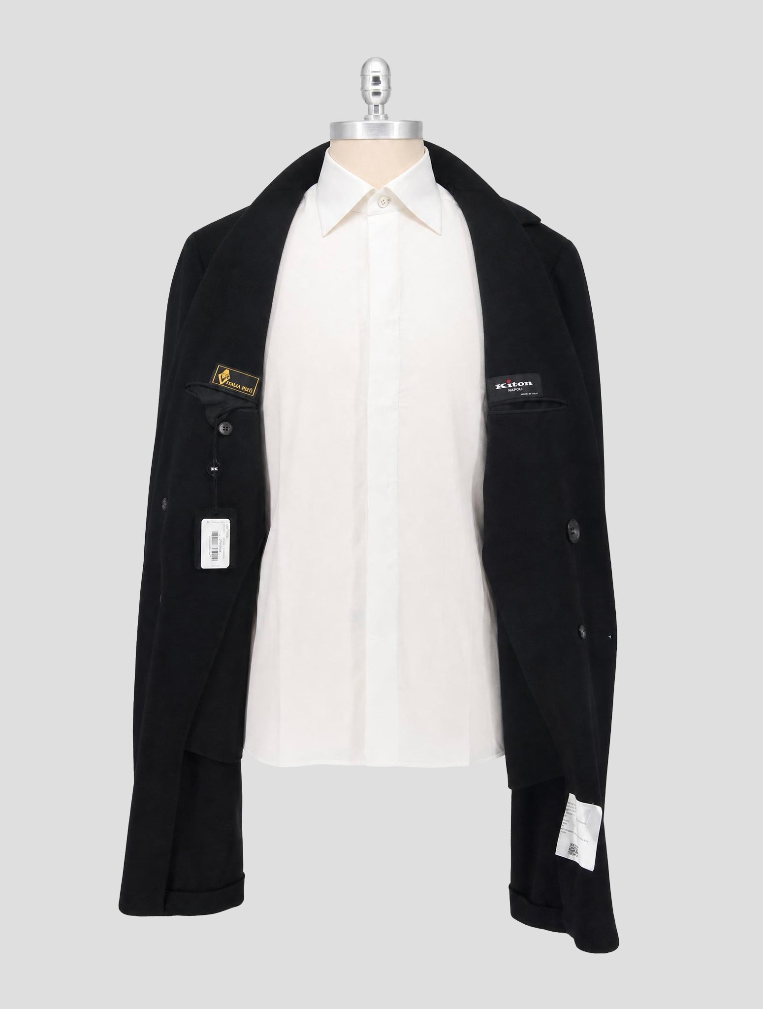 Kiton Black Cashmere Vicuna Overcoat