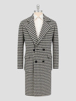 Kiton Black White Cashmere Overcoat