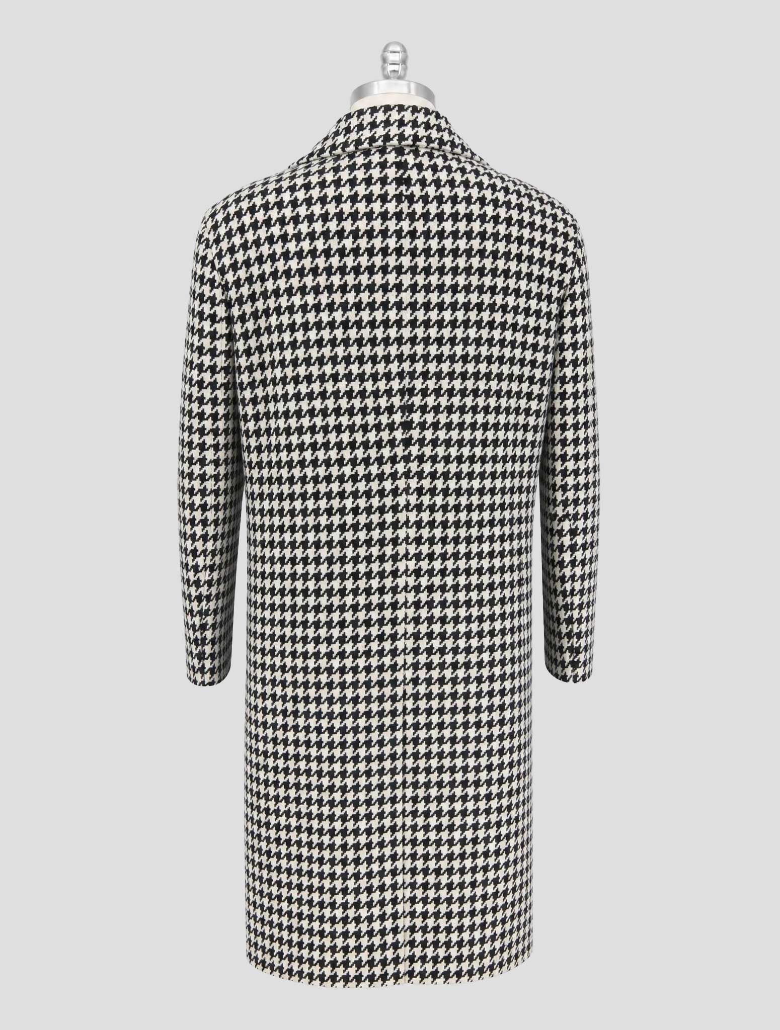 Kiton Black White Cashmere Overcoat