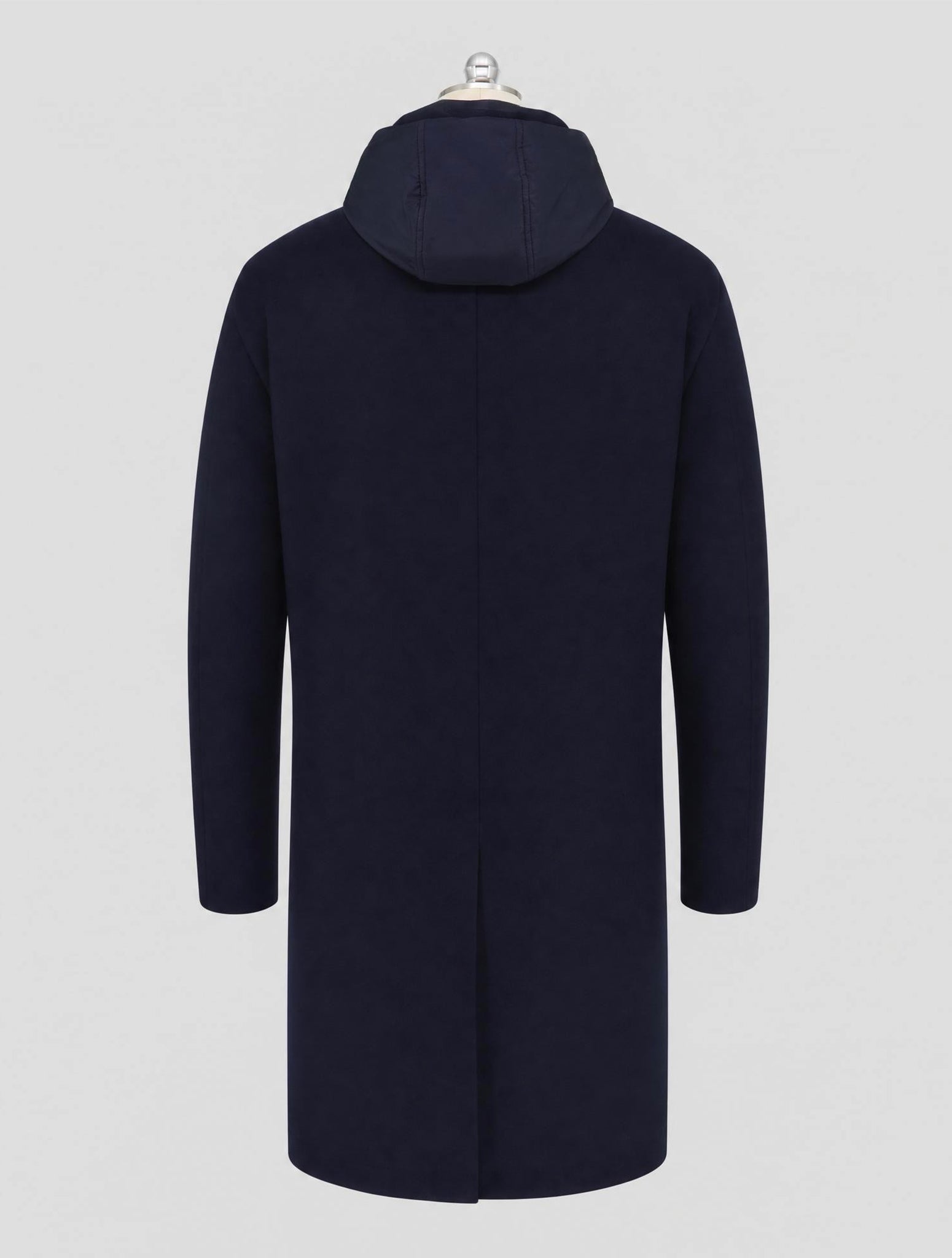 Kiton Blue Virgin Wool Overcoat