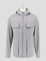 Kiton Gray Virgin Wool Pa Coat