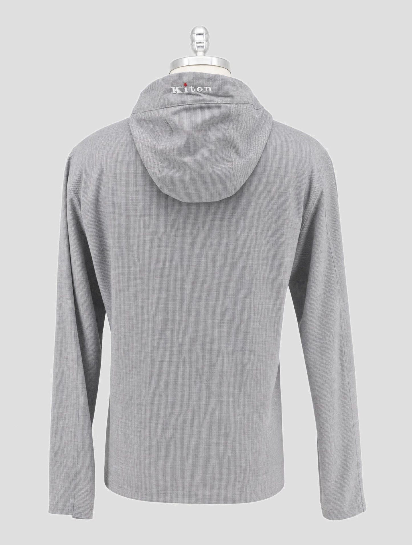 Kiton Gray Virgin Wool Pa Coat