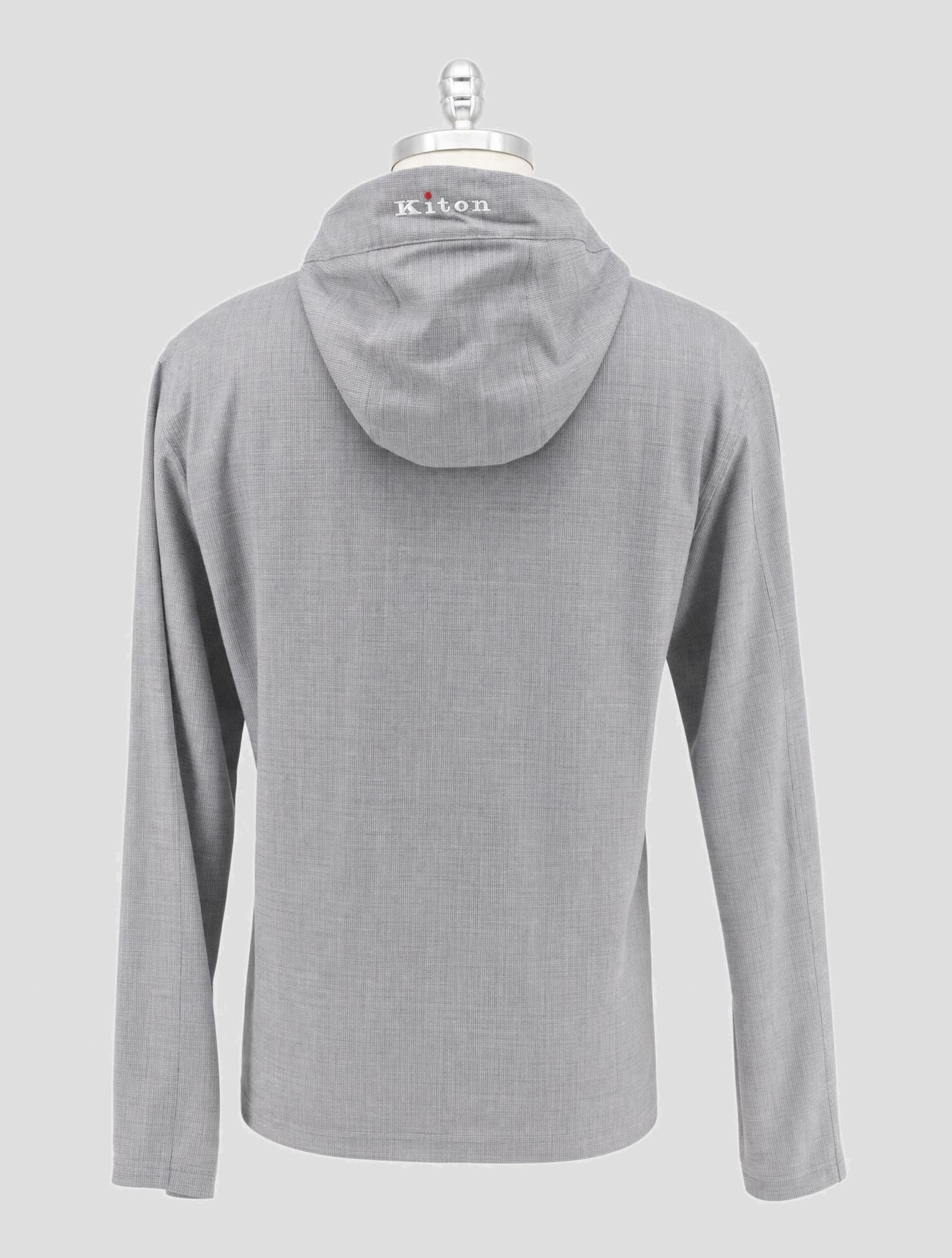 Kiton Gray Virgin Wool Pa Coat