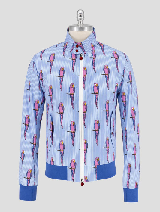 Kiton Light Blue White Pl Coat