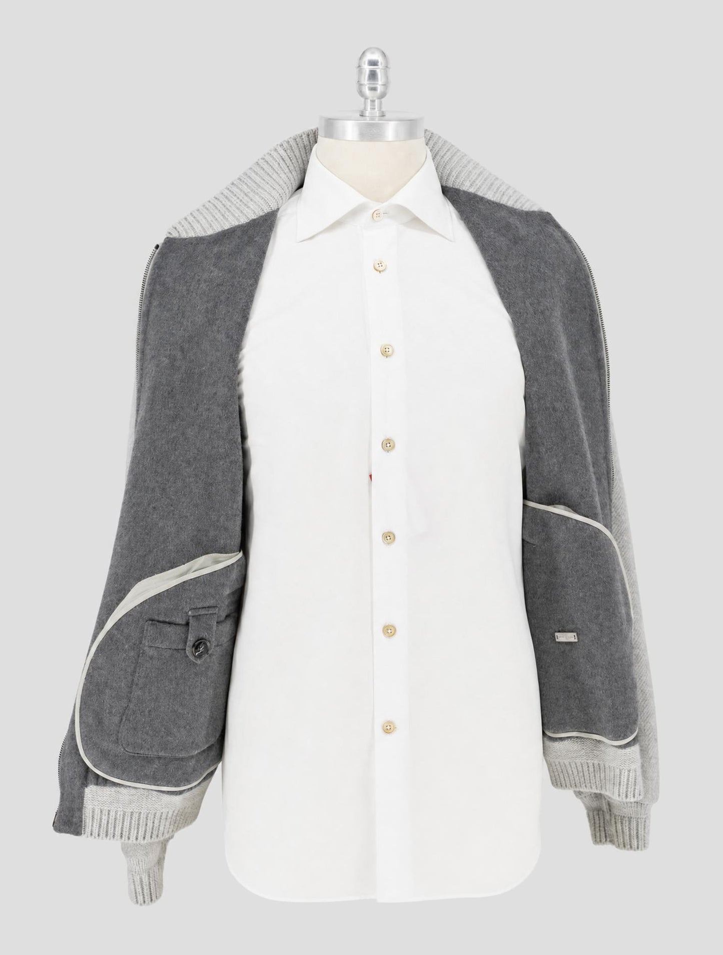 Kiton Gray Cashmere Coat