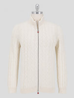 Kiton White Cashmere Sweater Full Zip