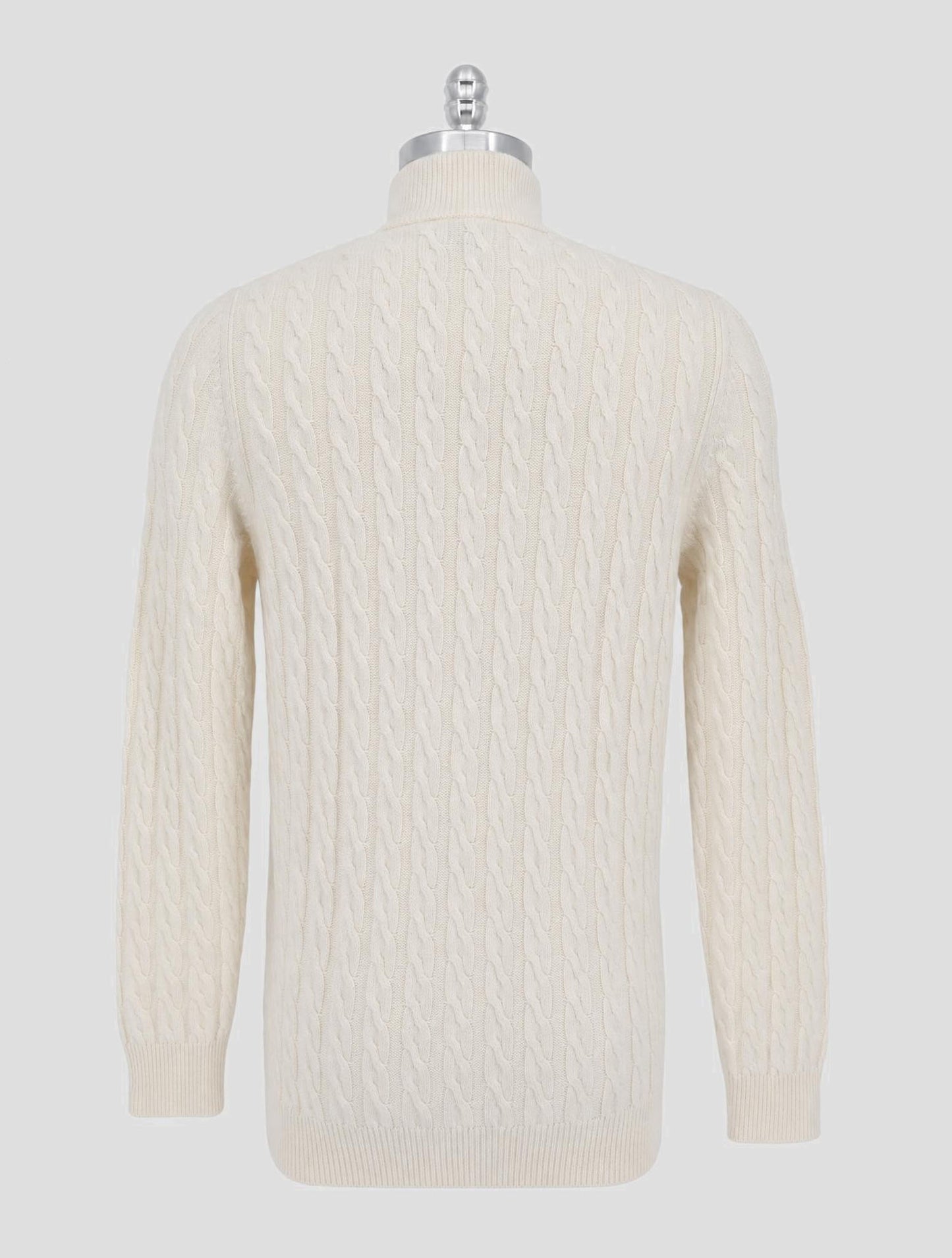 Kiton White Cashmere Sweater Full Zip