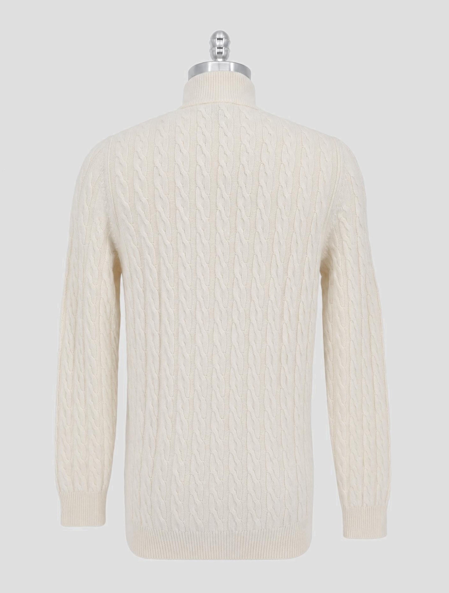 Kiton White Cashmere Sweater Full Zip