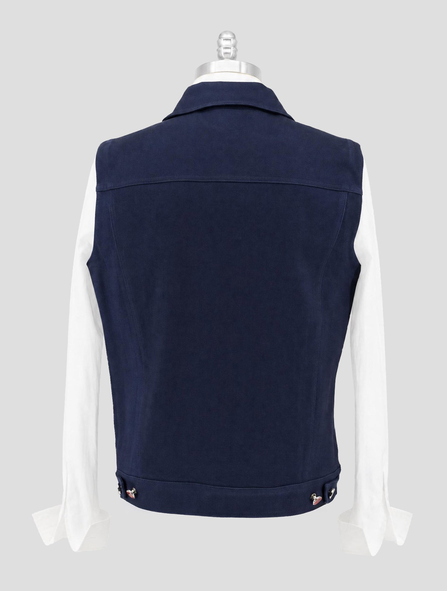 Kiton Blue Denim Cotton Ea Gilet