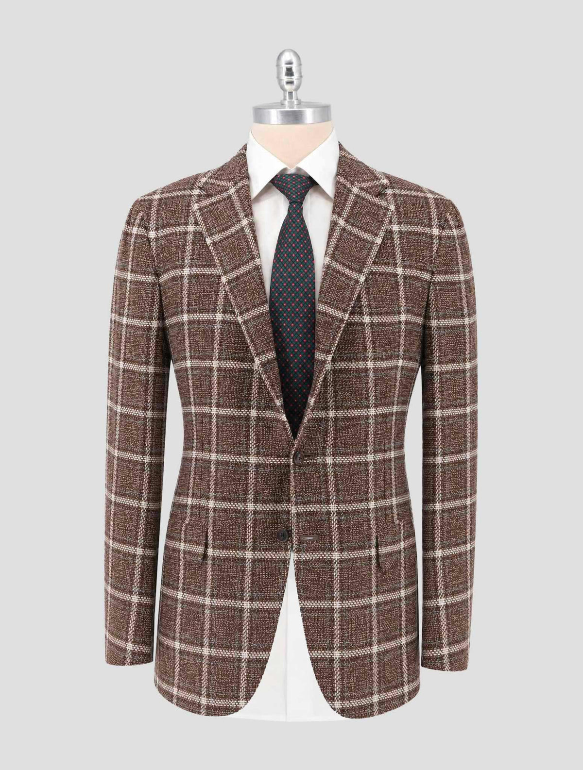 Kiton Brown White Cashmere Blazer