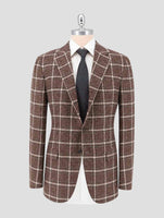 Kiton Brown White Cashmere Blazer
