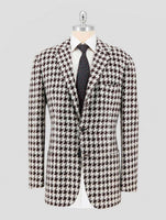 Kiton Brown White Cashmere Silk Blazer