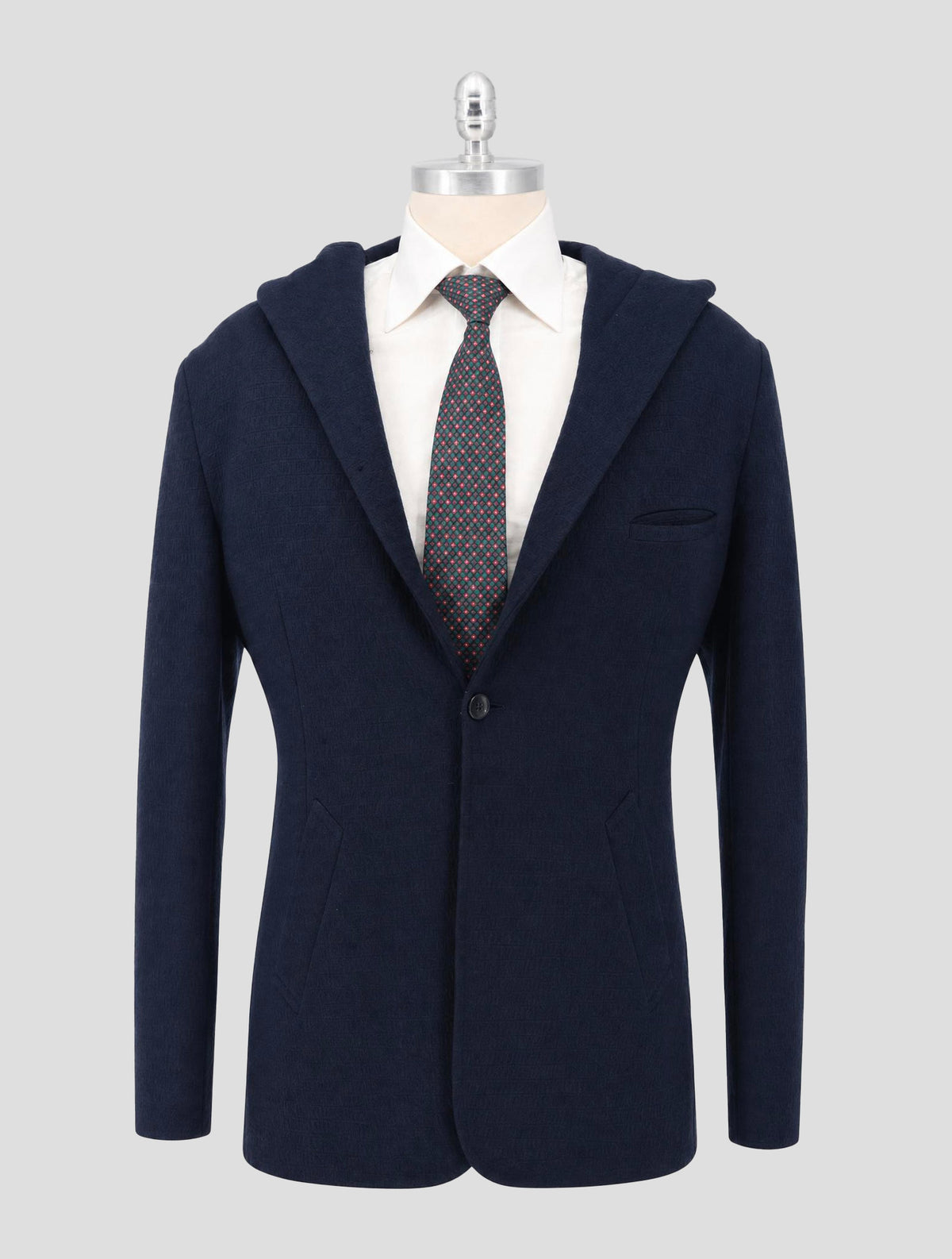 Kiton Blue Virgin Wool Pa Coat
