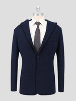 Kiton Blue Virgin Wool Pa Coat