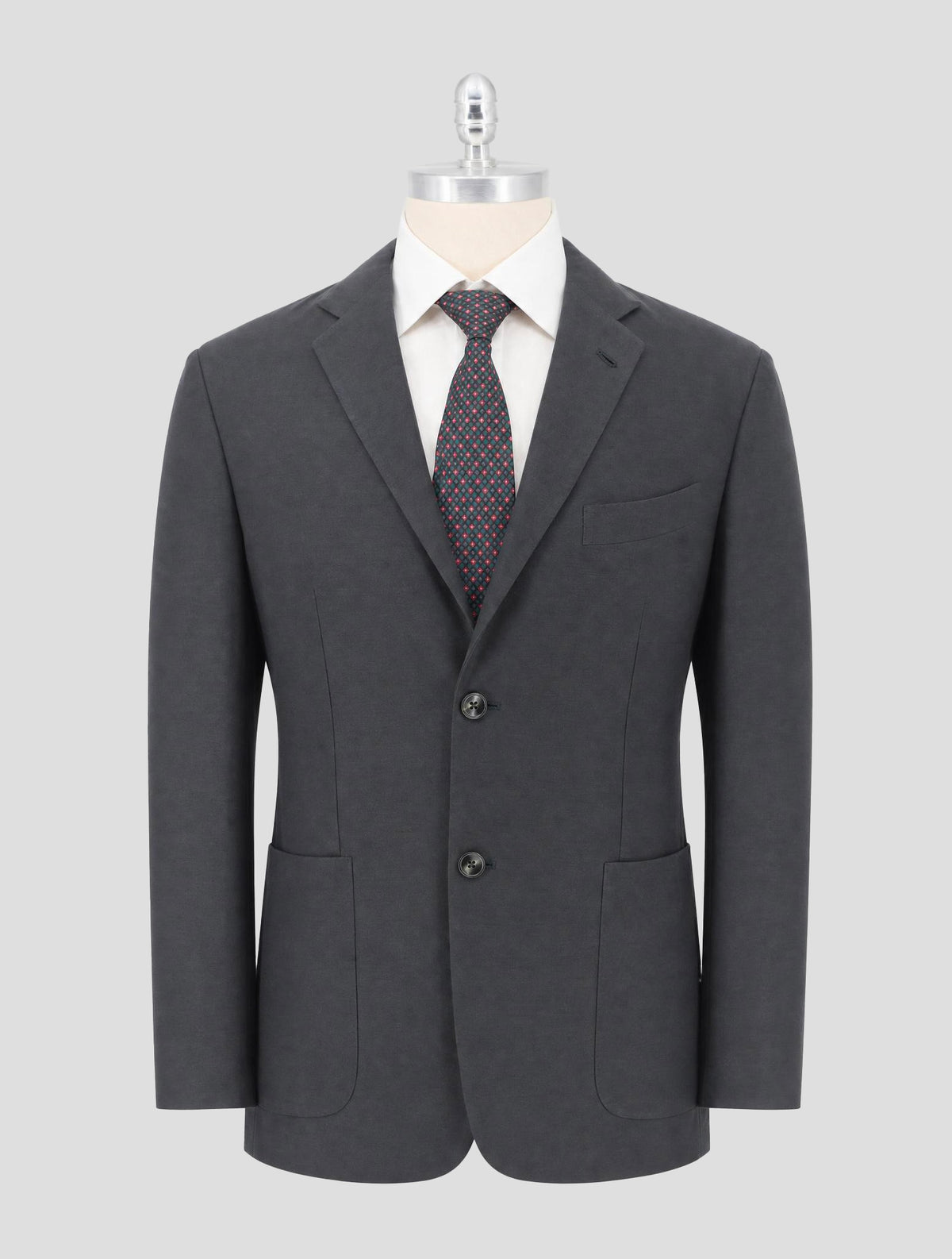 Kiton Gray Cotton Cashmere Blazer