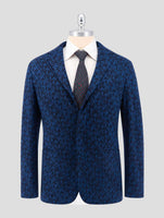 Kiton KNT Blue Black Cotton Cashmere Pa Coat