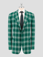 Kiton Green White Cashmere Linen Blazer