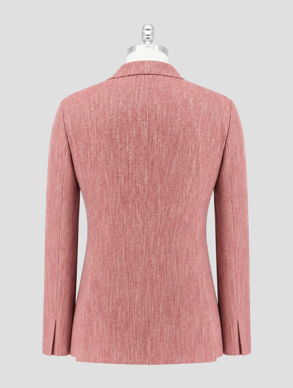 Kiton Pink White Silk Cotton Cashmere Blazer