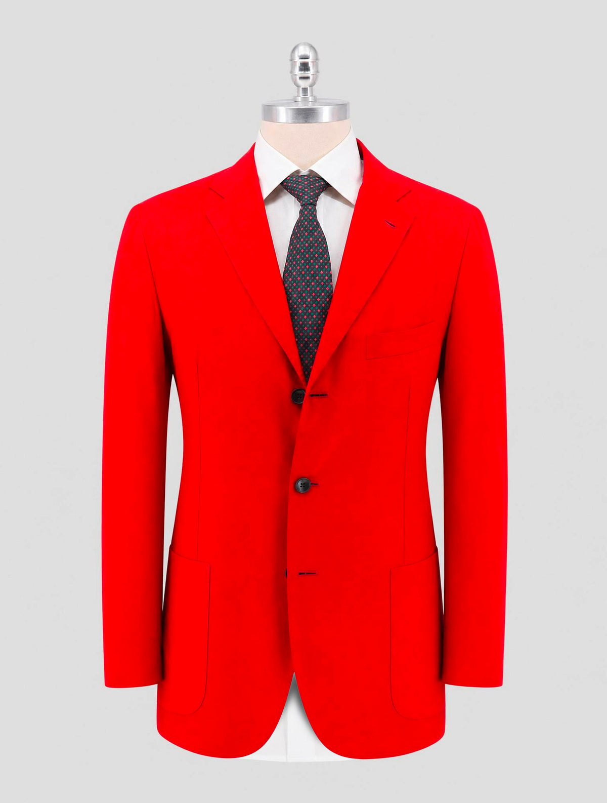 Kiton Red Cotton Blazer