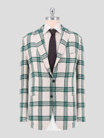 Kiton Green White Cashmere Cashmere Linen Blazer