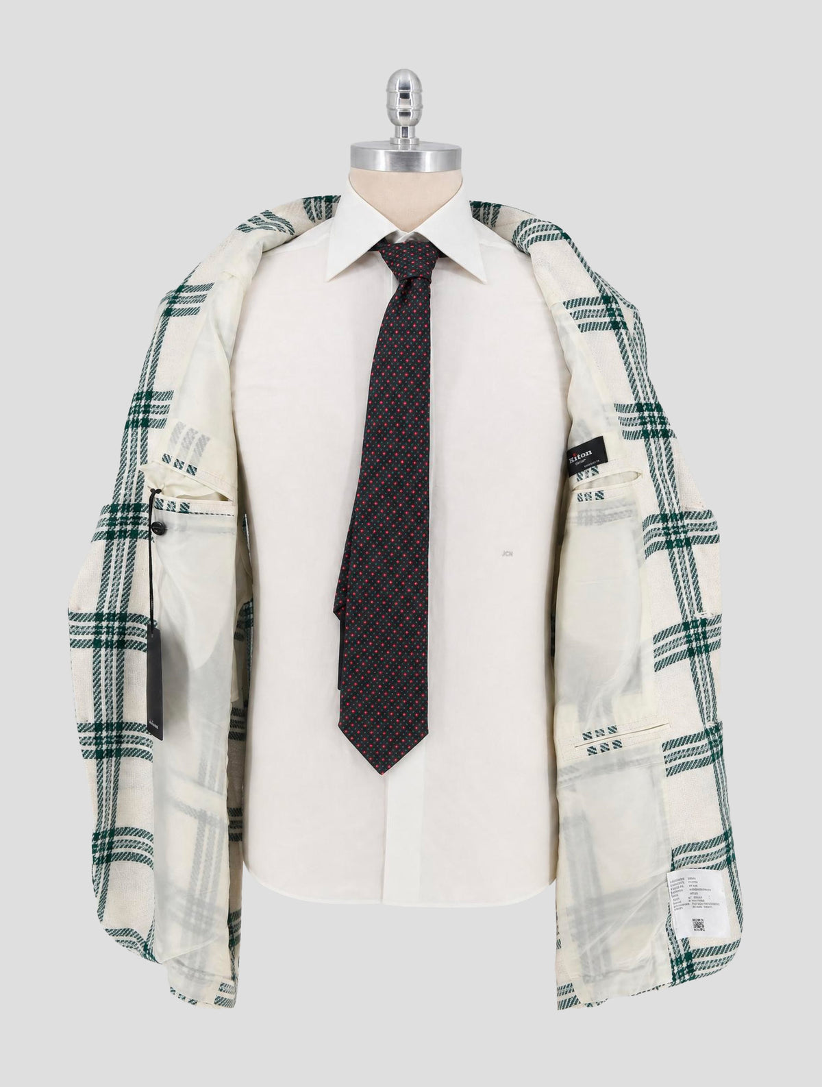 Kiton Green White Cashmere Cashmere Linen Blazer
