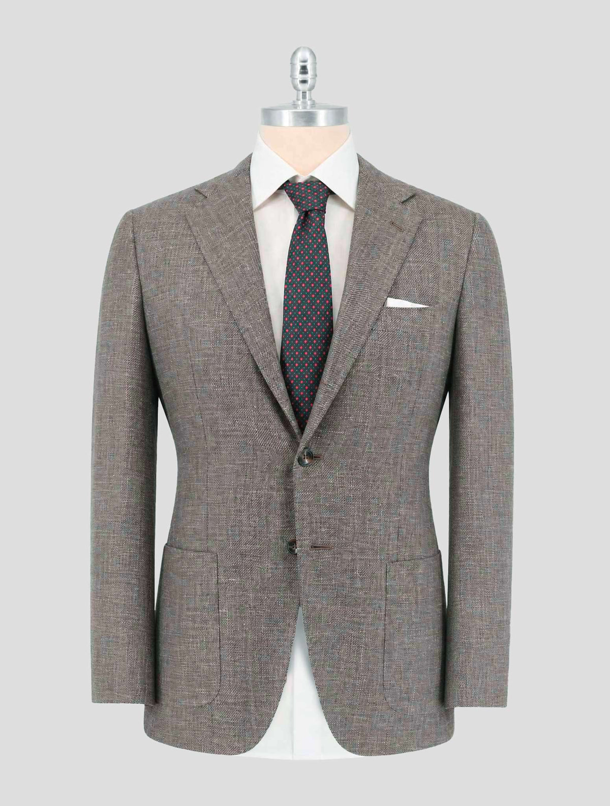 Kiton Gray Cashmere Virgin Wool Silk Linen Blazer