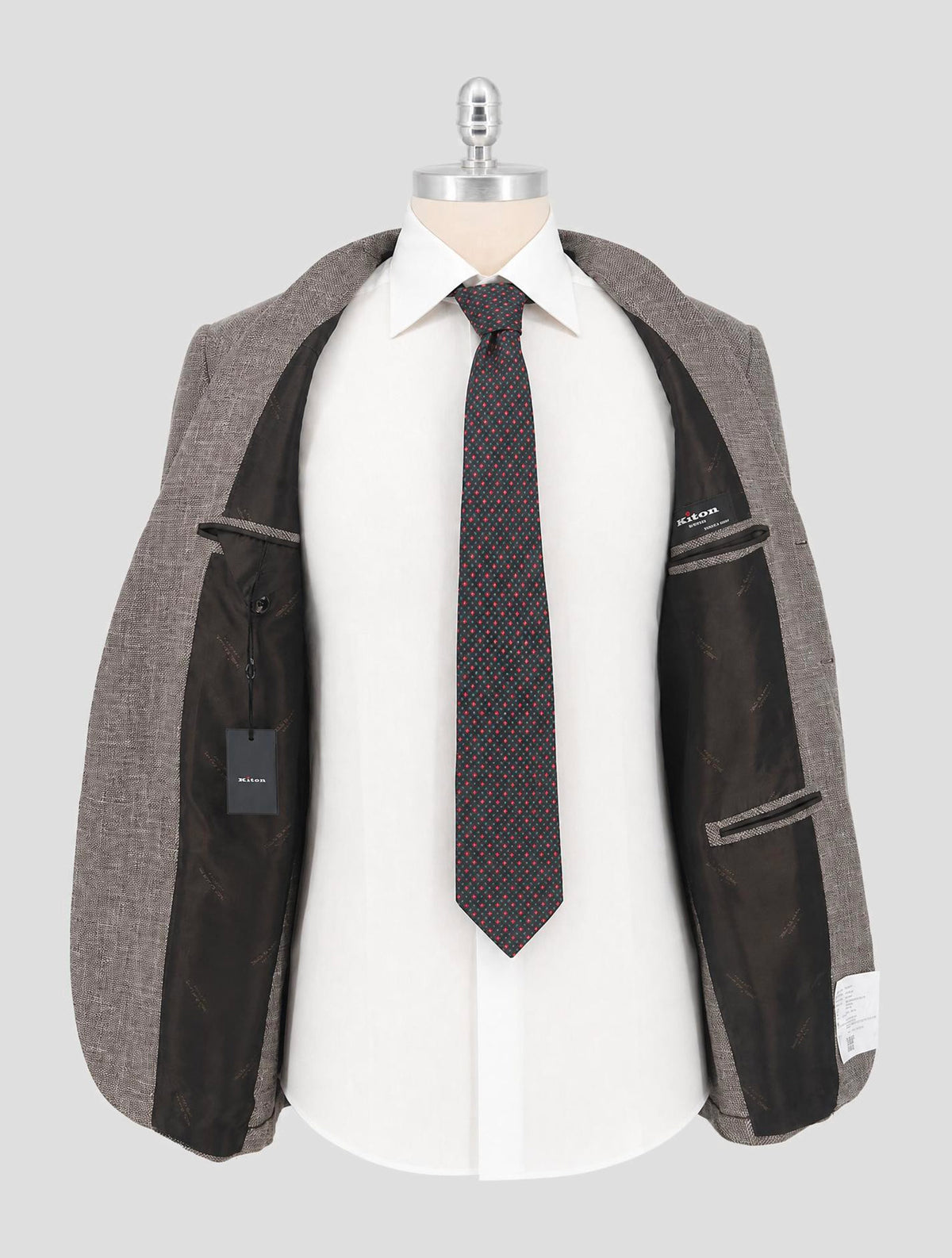 Kiton Gray Cashmere Virgin Wool Silk Linen Blazer