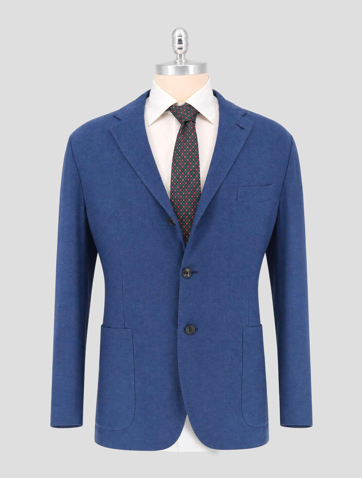 Kiton Blue Cotton Cashmere Blazer