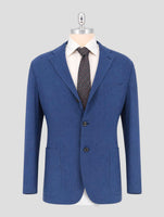 Kiton Blue Cotton Cashmere Blazer