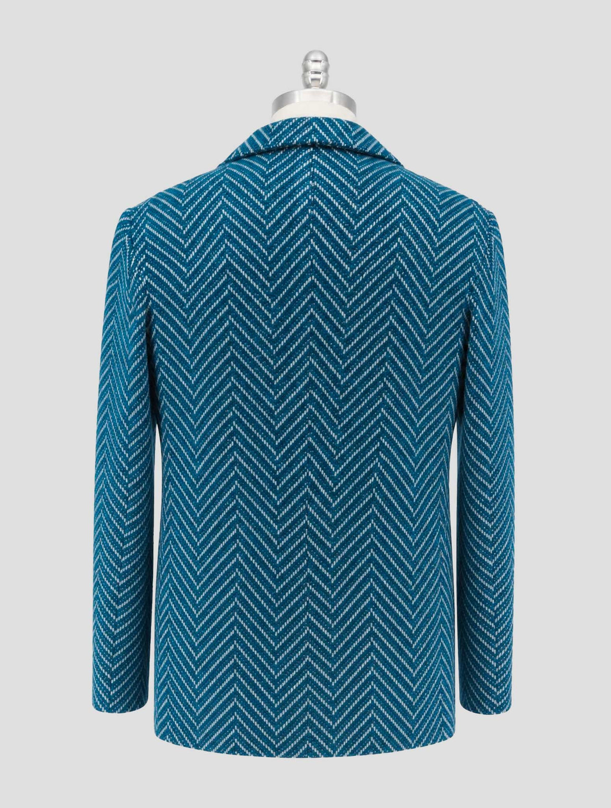 Kiton Blue White Cashmere Blazer