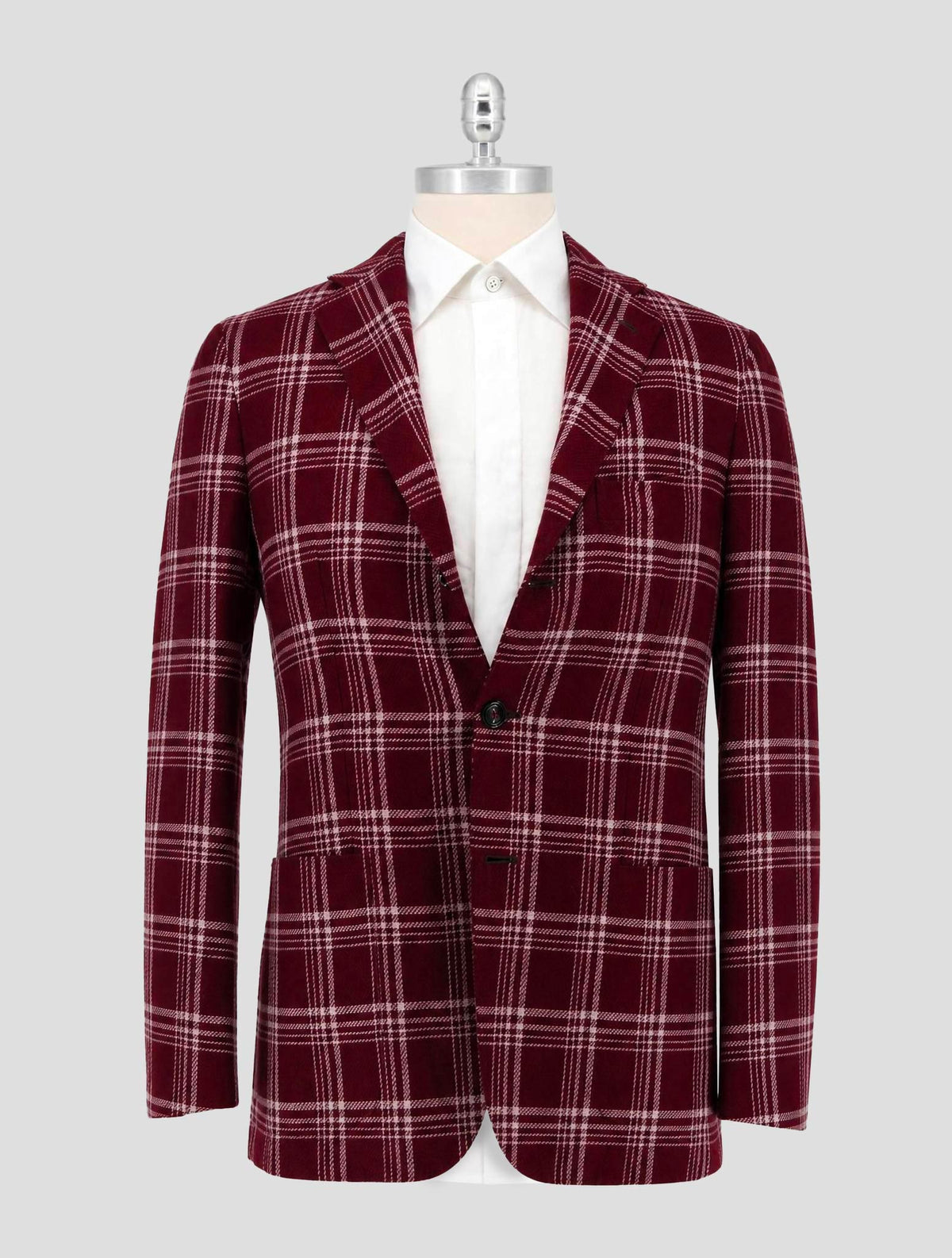 Kiton Burgundy White Cashmere Blazer