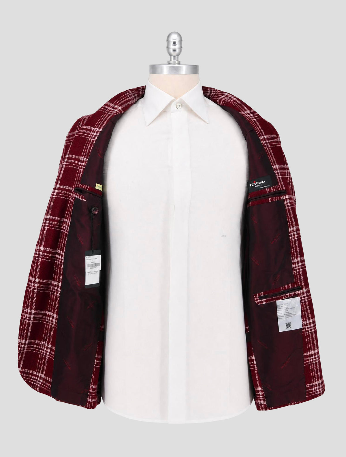 Kiton Burgundy White Cashmere Blazer