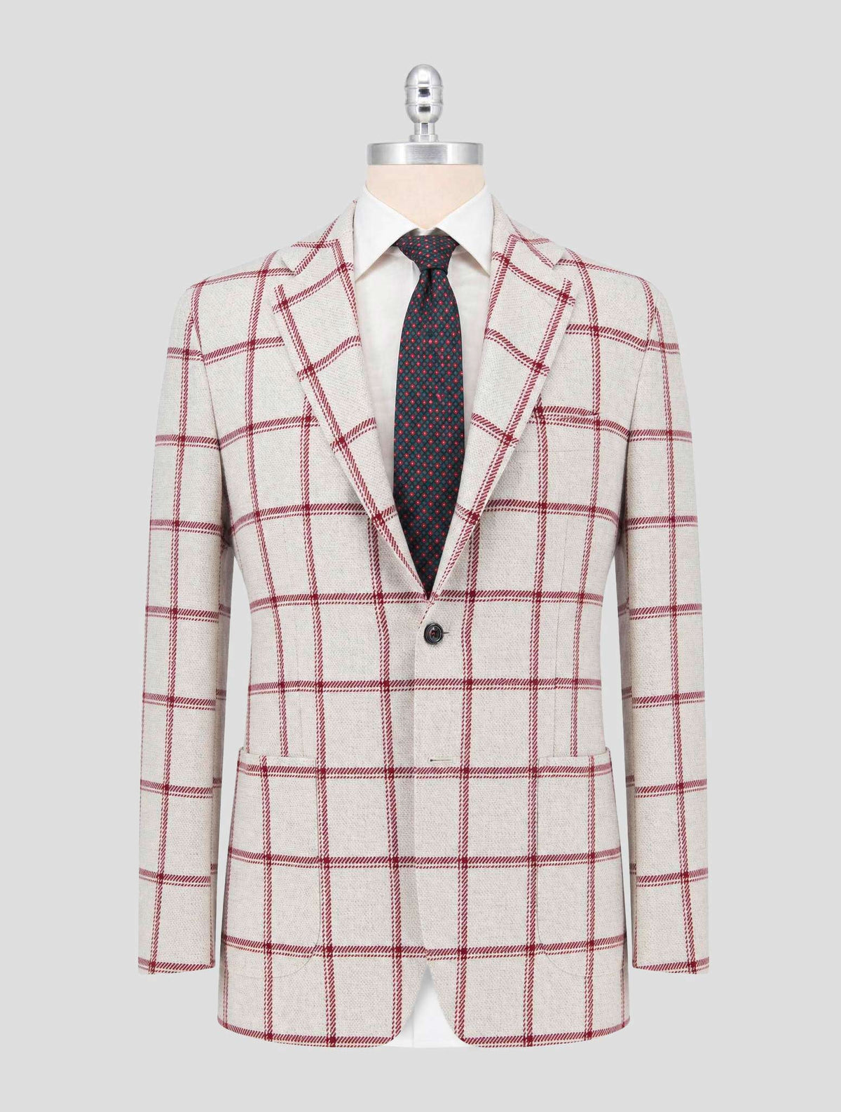 Kiton Burgundy White Cashmere Blazer