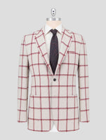 Kiton Burgundy White Cashmere Blazer