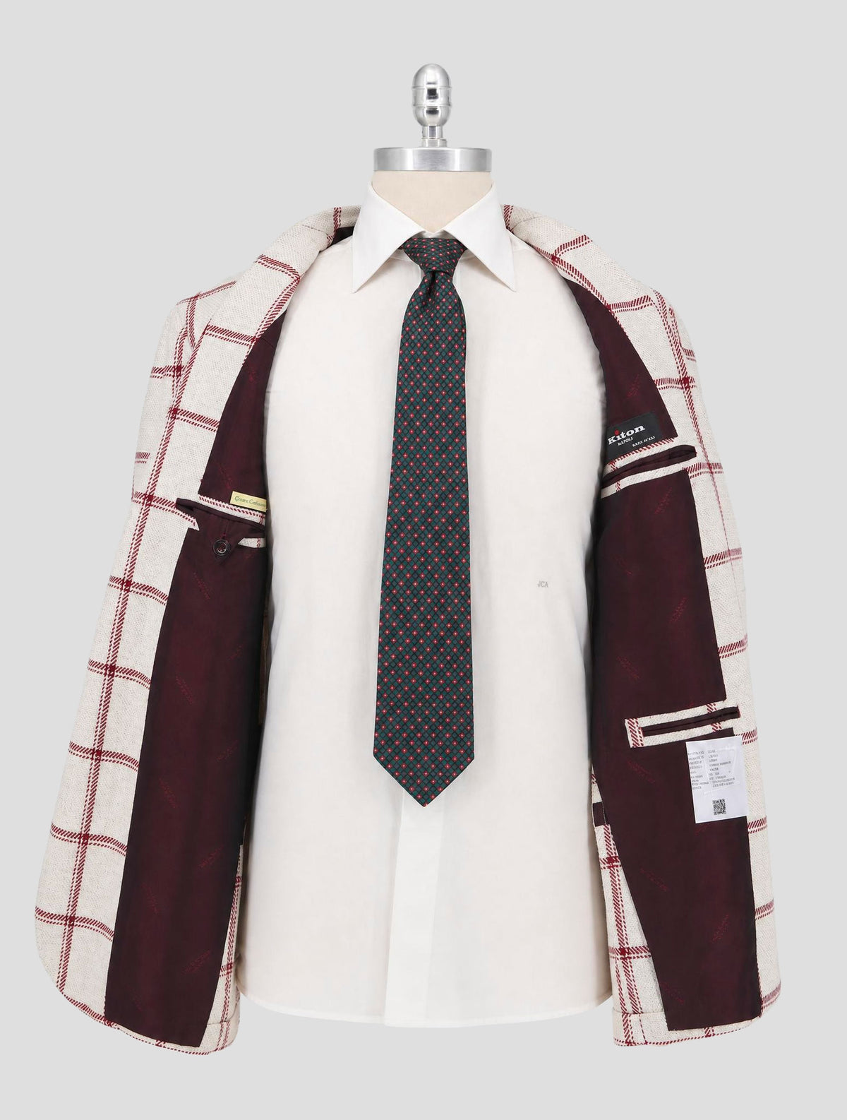 Kiton Burgundy White Cashmere Blazer