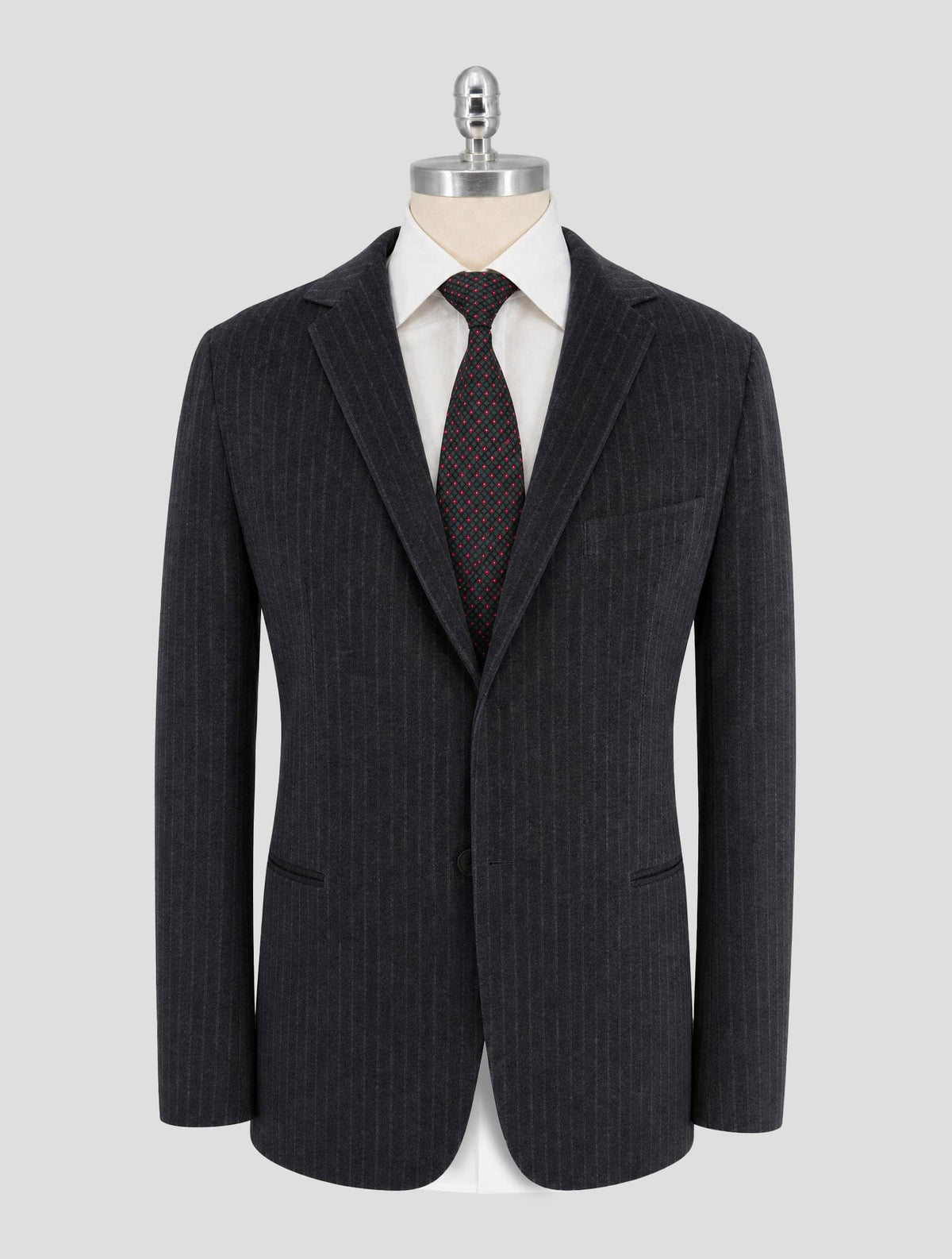 Kiton Knt Gray Cotton Pl Velvet Suit