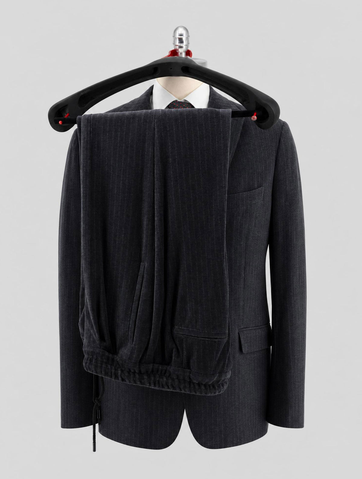 Kiton Knt Gray Cotton Pl Velvet Suit