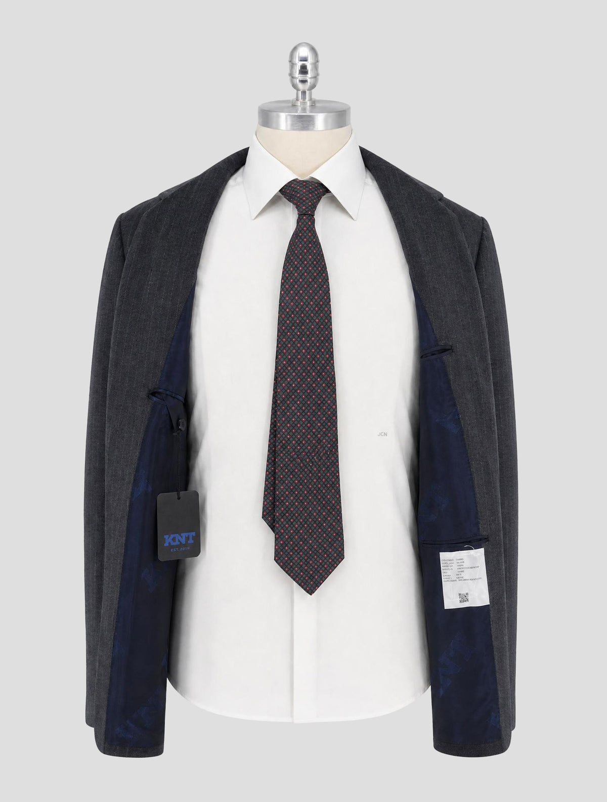 Kiton Knt Gray Cotton Pl Velvet Suit